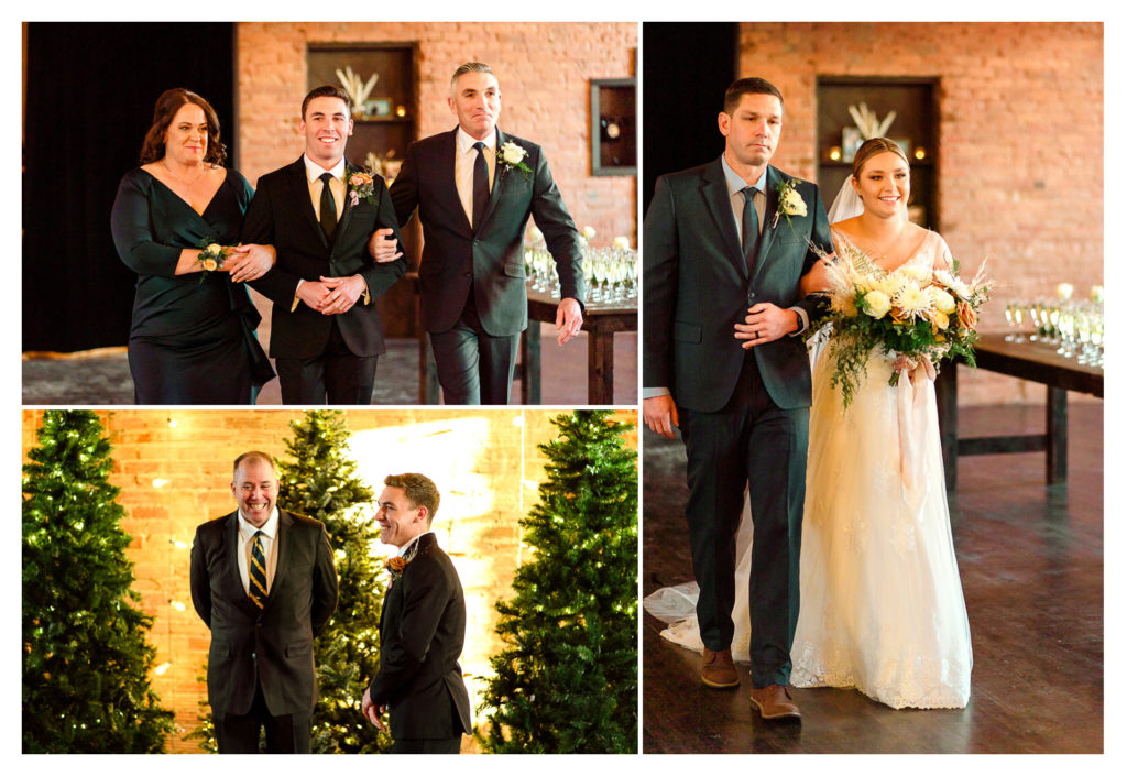 walking down the aisle at The Capitol Room in St. Peter, Minnesota